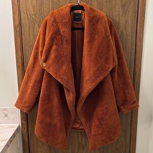Forever 21 Rust Faux Fur Coat